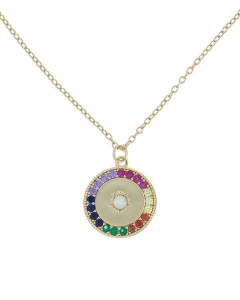 Rainbow Elements Pendant Necklaces in 14K Gold (Multiple Options)