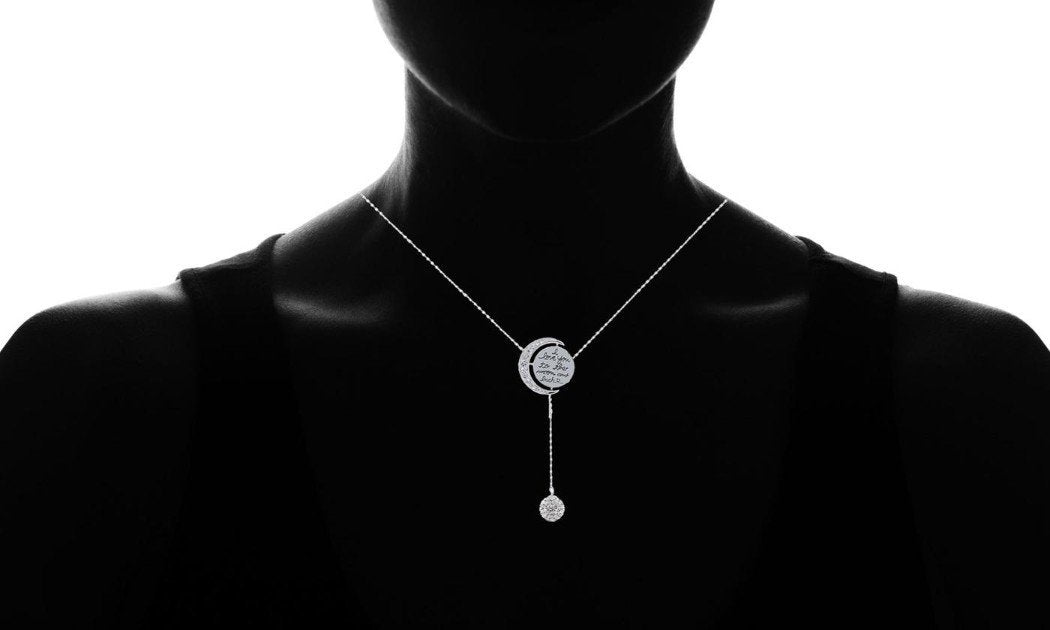 Engraved To The Moon And Back Y Necklace